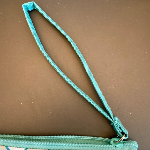 Miami Dolphins wristlet orange&teal zipper pouch w/ID window NFL license sticker - Picture 5 of 6